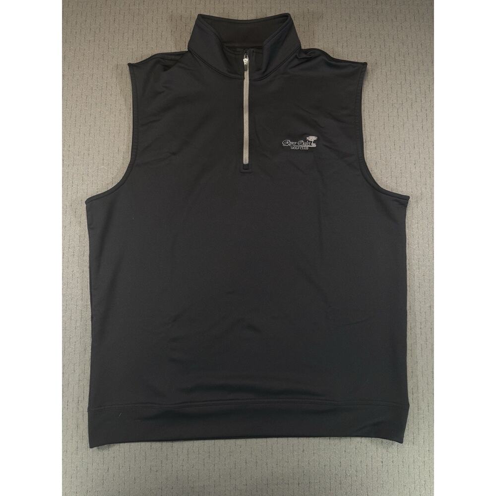 Dunning Golf Quarter Zip Vest Mens Large Black River Oaks Golf Club